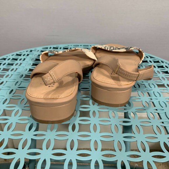 Torrid Womens Sandals Women 9W Slingback Block Heel SnakeSkin Print Faux Leather - Picture 6 of 9